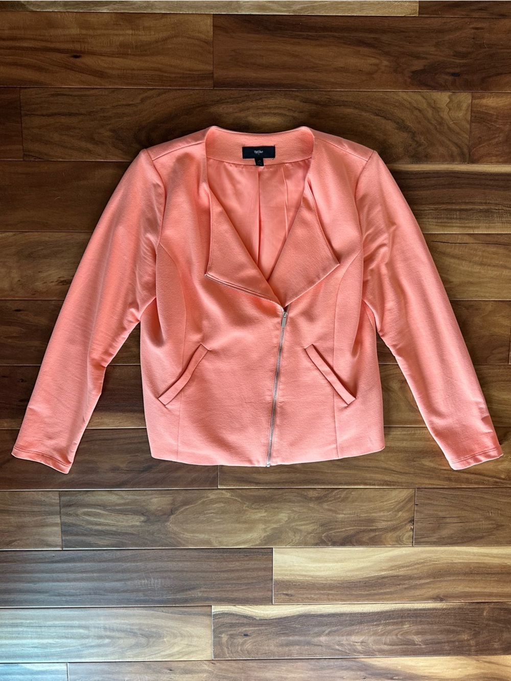 Mossimo Coral Zip-Front Blazer Jacket size Large